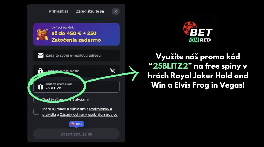 betonred promo code na 25 free spinov