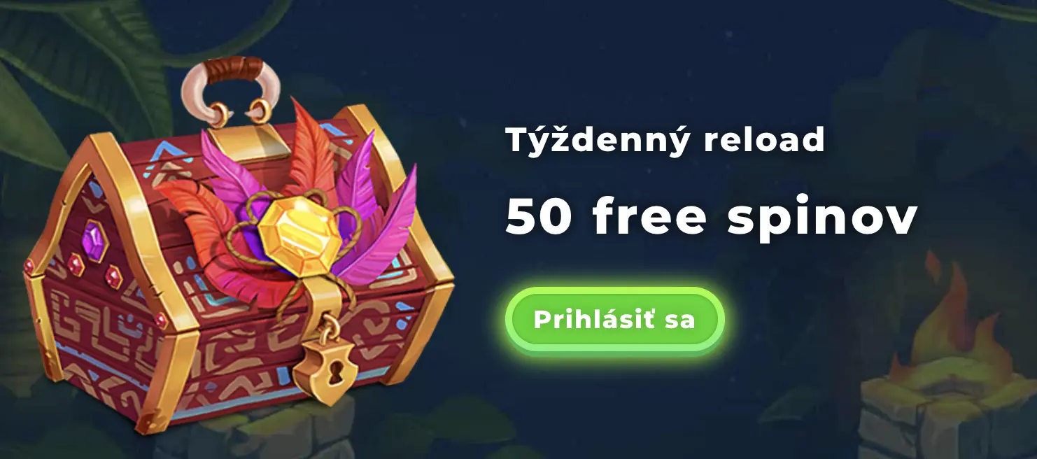 Týždenný reload bonus 50 free spinov